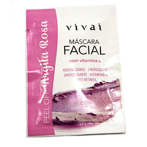 Máscara Facial Peel Off Argila Rosa Vivai 5047