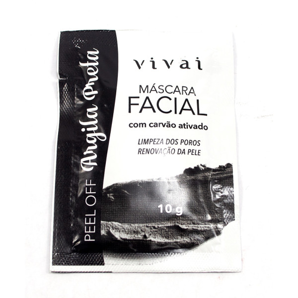 Máscara Facial Peel Off Argila Preta Vivai 5049