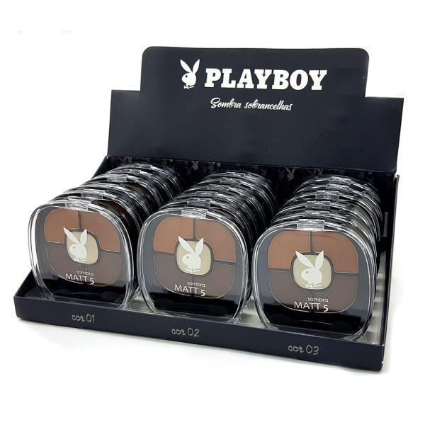Box 18 Kit de Sombras para Sobrancelhas com Iluminador Matt5 Playboy HB89559