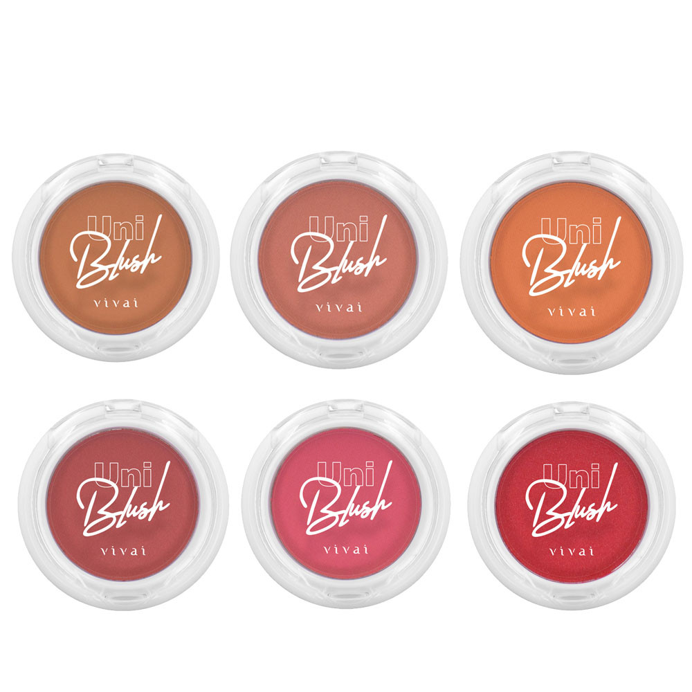 Kit 6 Blush Compacto Uni Blush Vivai 1032