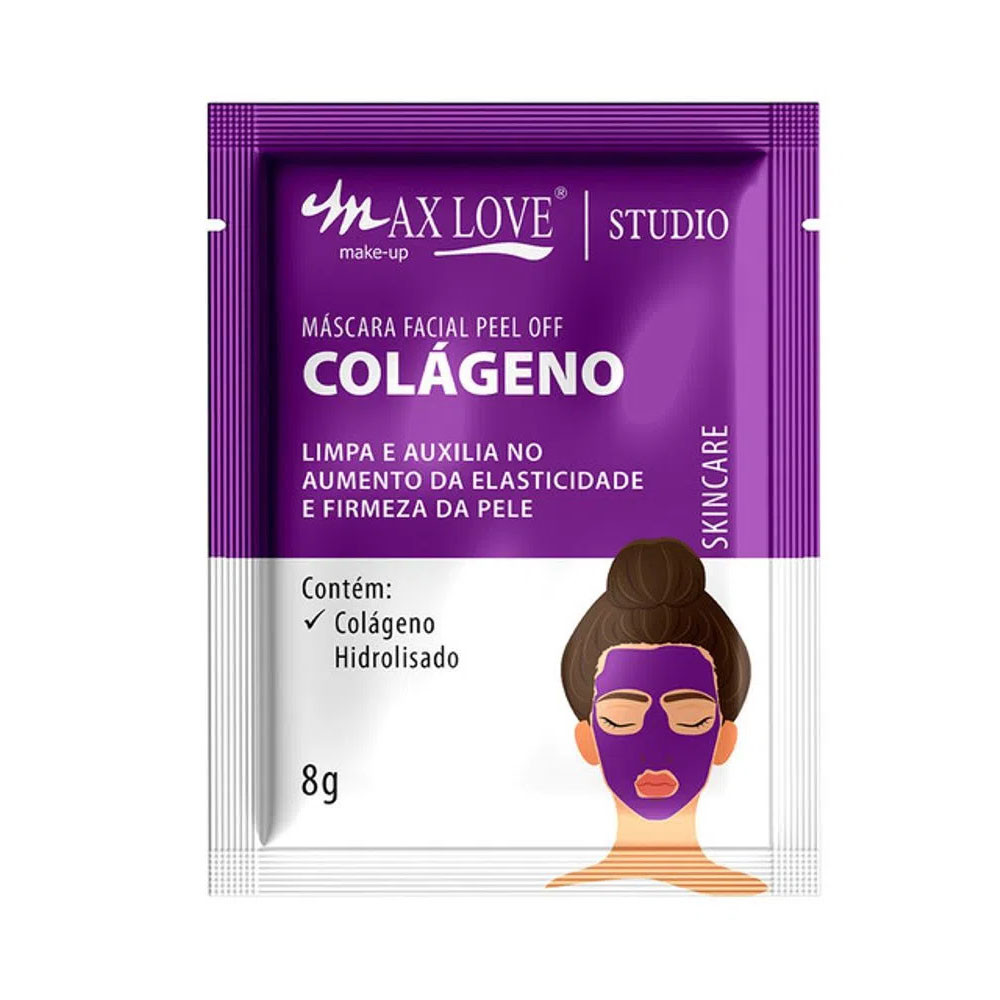 Máscara Facial Peel Off Colágeno Sachê Max Love