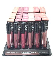 Box 48 Batom Liquido Matte Nude 30h Max Love Cor 650 a 655