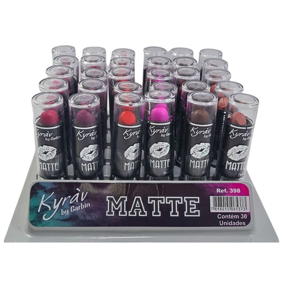 Box 30 Batom Bastão Matte Kyrav 398
