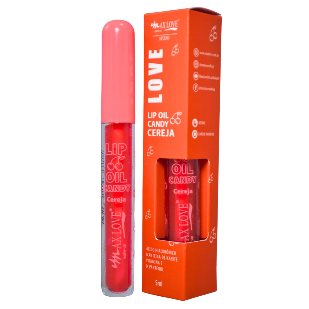 Lip Oil Vegano Candy Cereja Cor 606 Max Love